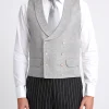 Favourbrook Grey Frampton Double Breasted 8 Button Shawl Lapel Waistcoat- Waistcoats | Shawl Lapel Waistcoats