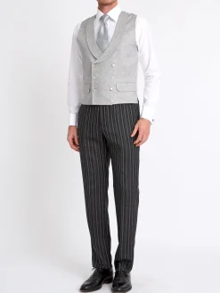 Favourbrook Grey Frampton Double Breasted 8 Button Shawl Lapel Waistcoat- Waistcoats | Shawl Lapel Waistcoats