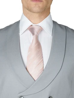 Favourbrook Grey Gabardine Wool Double Breasted 8 Button Shawl Lapel Waistcoat- Groomswear | Waistcoats