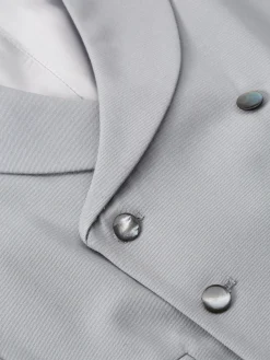 Favourbrook Grey Gabardine Wool Double Breasted 8 Button Shawl Lapel Waistcoat- Groomswear | Waistcoats
