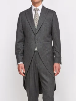 Favourbrook Grey Norfolk Herringbone Wool Morning Coat- Royal Ascot | Wedding Attire