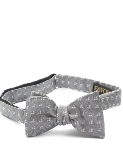 Favourbrook Grey Pattern Silk Bow Tie- Bow Ties