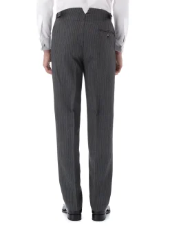 Favourbrook Grey Westminster Stripe Wool Cavalry Trouser- Groomswear | Wedding Attire