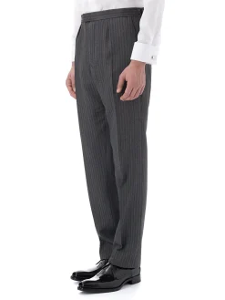 Favourbrook Grey Westminster Stripe Wool Cavalry Trouser- Groomswear | Wedding Attire