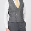 Favourbrook Grey Wilton Cashmere Double Breasted 8 Button Shawl Lapel Waistcoat- Waistcoats | Shawl Lapel Waistcoats