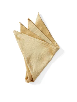 Favourbrook Honey Douppion Silk Pocket Square- Pocket Squares