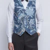 Favourbrook Indigo Chifu Single Breasted 6 Button Waistcoat- Waistcoats | Single Breasted Waistcoats