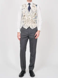 Favourbrook Indigo Netherbury Single Breasted 6 Button Waistcoat- Waistcoats | Single Breasted Waistcoats
