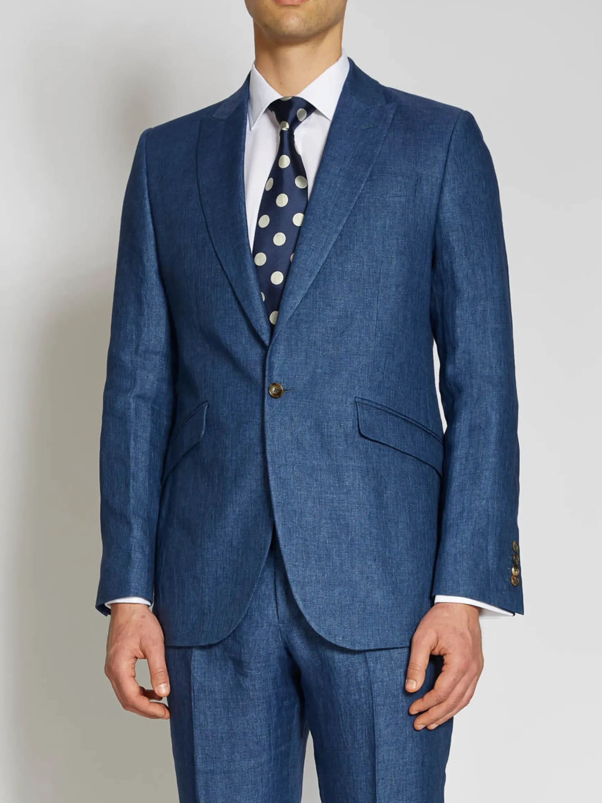 Favourbrook Indigo Woodcroft Linen Ebury Jacket- Suits