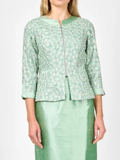 Favourbrook Issy Jacket Green Cosgrove Crease Resist Linen-Women Mother Of The Bride | Short Jackets