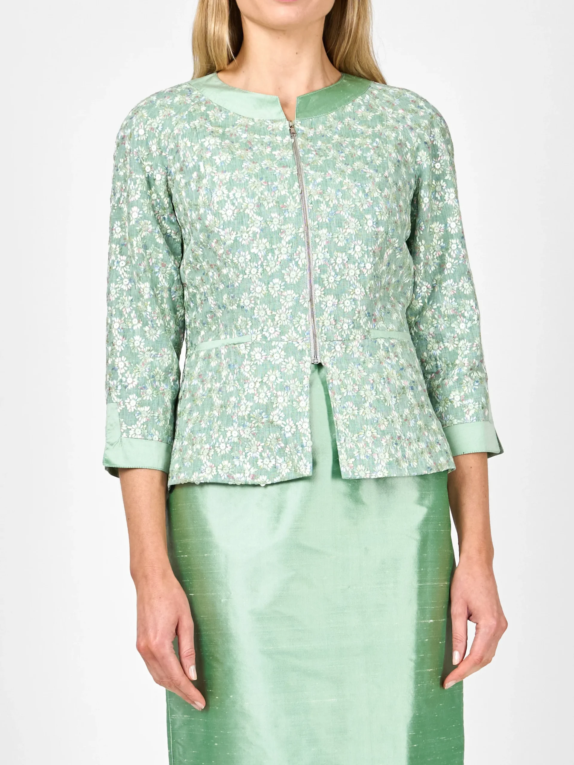 Favourbrook Issy Jacket Green Cosgrove Crease Resist Linen-Women Mother Of The Bride | Short Jackets
