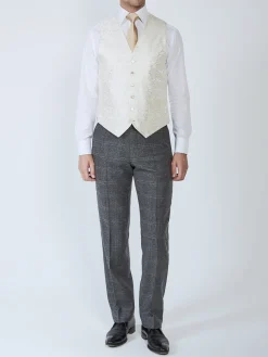 Favourbrook Ivory Albert Silk Single Breasted 6 Button Waistcoat- Groomswear | Waistcoats