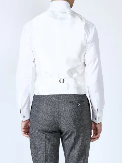 Favourbrook Ivory Albert Silk Single Breasted 6 Button Waistcoat- Groomswear | Waistcoats
