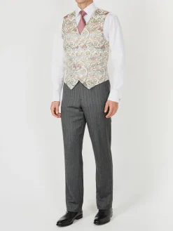 Favourbrook Ivory Davenport Silk Single Breasted 6 Button Waistcoat- Groomswear | Waistcoats