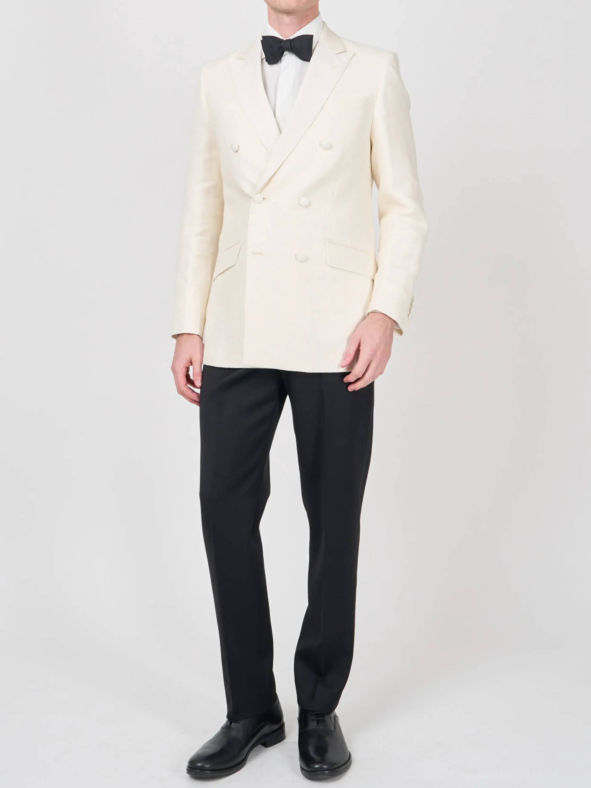 Favourbrook Ivory Randwick Linen Double Breasted Dinner Jacket- Occasionwear | Dinner Jackets