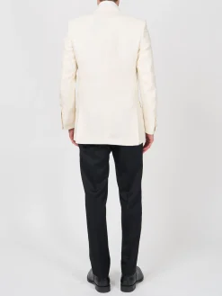 Favourbrook Ivory Randwick Linen Double Breasted Dinner Jacket- Occasionwear | Dinner Jackets