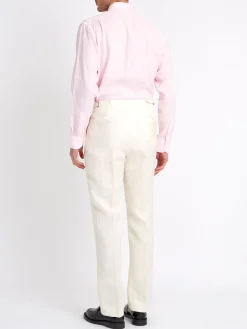 Favourbrook Ivory Randwick Linen Dress Trouser- Trousers | Suits