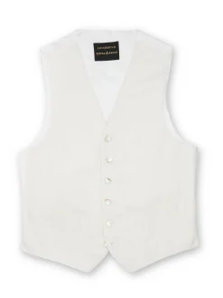 Favourbrook Ivory Randwick Single Breasted 6 Button Piped Waistcoat- Waistcoats | Royal Ascot Waistcoats