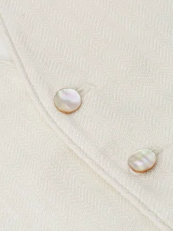 Favourbrook Ivory Randwick Single Breasted 6 Button Piped Waistcoat- Waistcoats | Royal Ascot Waistcoats