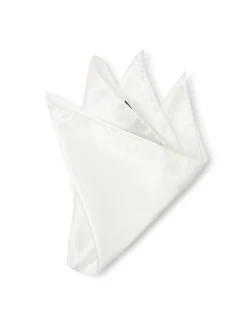 Favourbrook Ivory Satin Silk Pocket Square- Pocket Squares