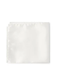 Favourbrook Ivory Satin Silk Pocket Square- Pocket Squares