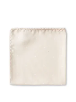 Favourbrook Ivory Spot Silk Pocket Square- Pocket Squares