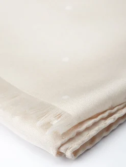 Favourbrook Ivory Spot Silk Scarf- Scarves & Cravats