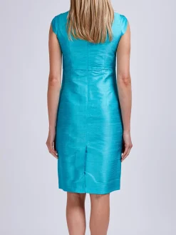 Favourbrook Josephine Dress Aqua Plain Silk Douppion-Women Raceday | Mother Of The Bride