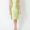 Favourbrook Josephine Dress Lime Plain Shantung-Women Dresses