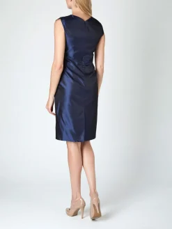Favourbrook Josephine Dress Navy Reverse Plain Shantung-Women Eveningwear | Eveningwear