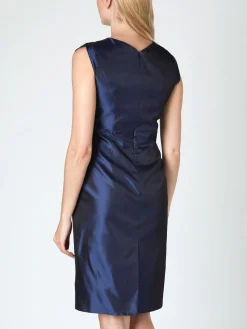Favourbrook Josephine Dress Navy Reverse Plain Shantung-Women Eveningwear | Eveningwear
