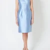 Favourbrook Josephine Dress Pale Blue Plain Shantung-Women Raceday | Mother Of The Bride