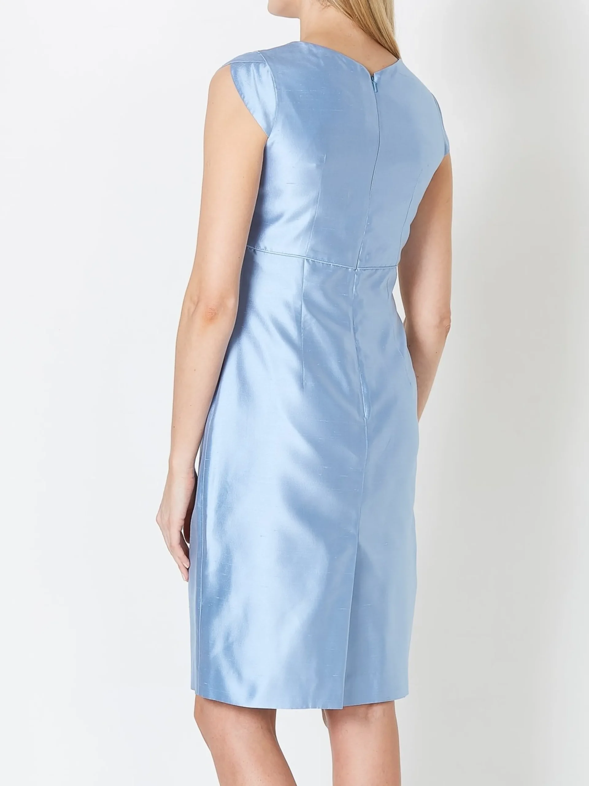 Favourbrook Josephine Dress Pale Blue Plain Shantung-Women Raceday | Mother Of The Bride