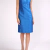 Favourbrook Josephine Dress Sapphire Plain Silk Douppion-Women Dresses