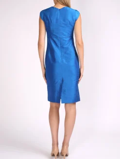 Favourbrook Josephine Dress Sapphire Plain Silk Douppion-Women Dresses