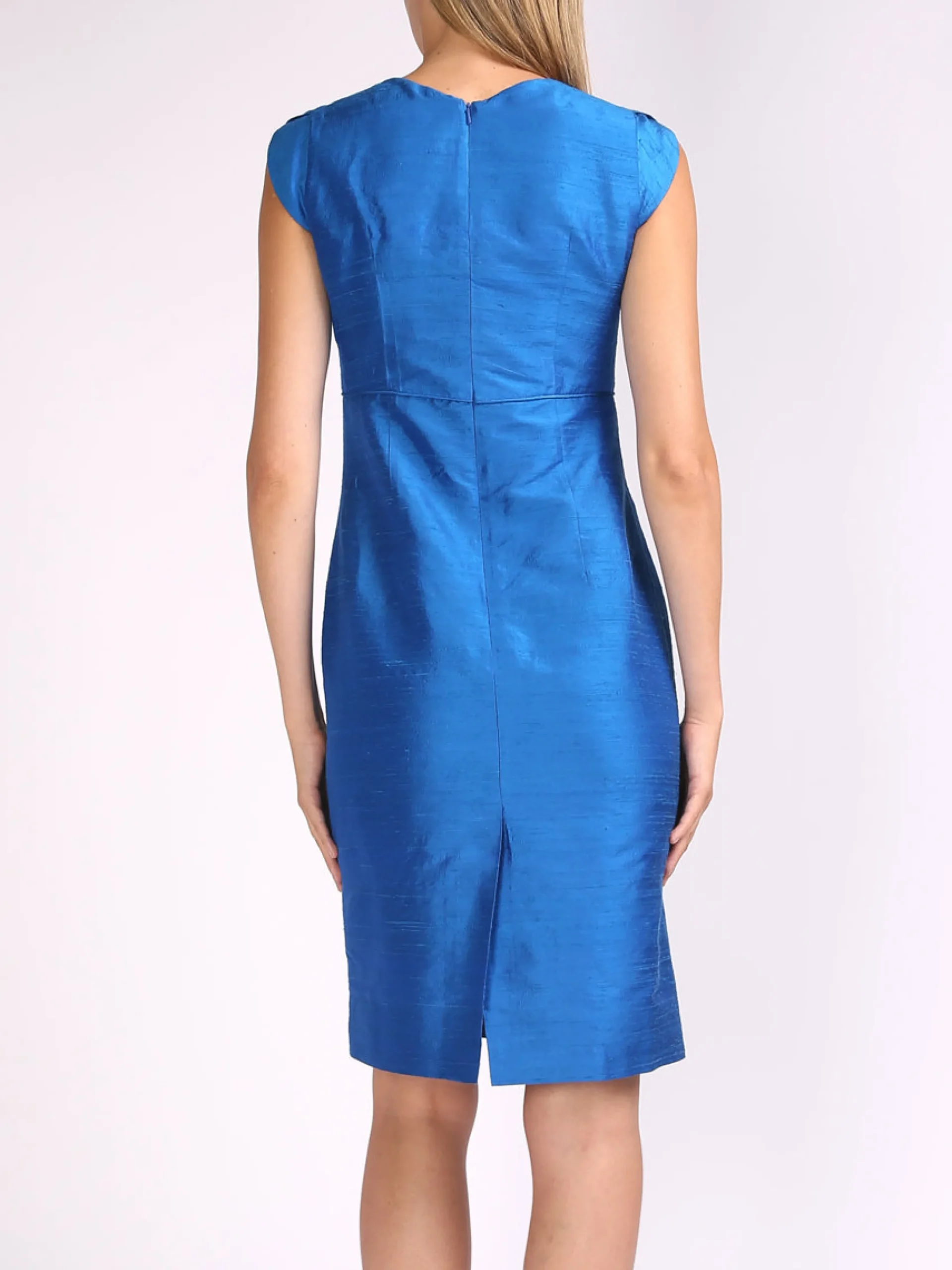 Favourbrook Josephine Dress Sapphire Plain Silk Douppion-Women Dresses