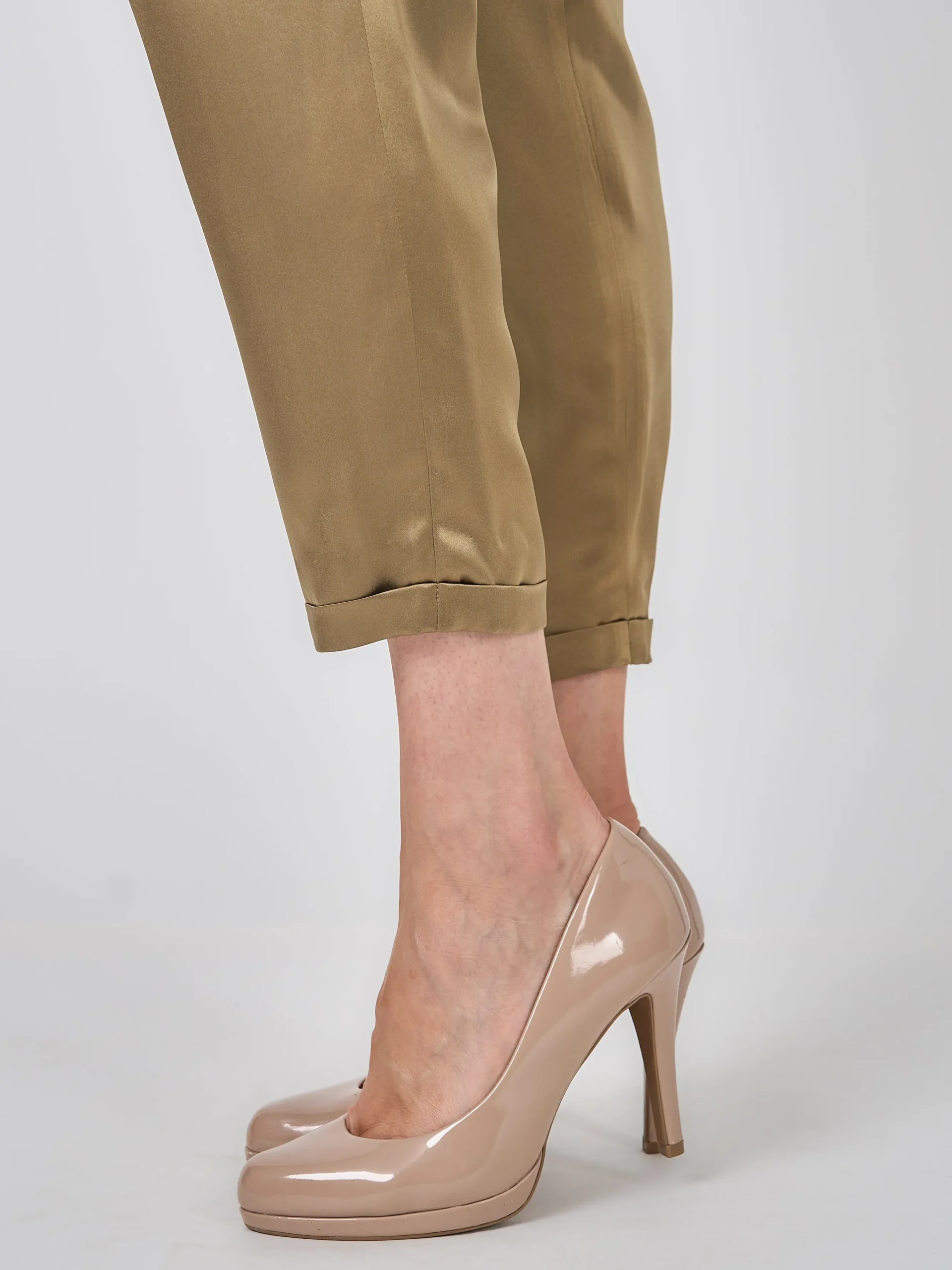 Favourbrook Land Girl Trouser Hay Gold Plain Silk Crepe Satin-Women Eveningwear | Eveningwear