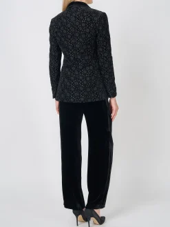Favourbrook Library Jacket Black Clyde Silk Velvet-Women Eveningwear | Eveningwear