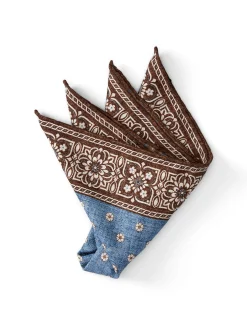 Favourbrook Light Blue Osterley Silk Pocket Square- Pocket Squares