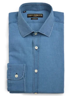 Favourbrook Light Indigo Rockwell Cotton Burligton Shirt- Shirts