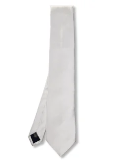 Favourbrook Light Silver Duchesse Satin Silk Tie- Ties