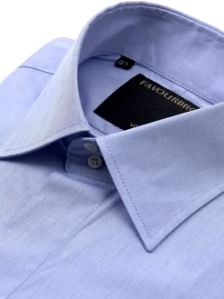 Favourbrook Lilac Blue Poplin Cotton Gatsby Shirt- Shirts