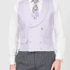 Favourbrook Lilac Randwick Double Breasted 8 Button Shawl Lapel Piped Waistcoat- Wedding Attire | Waistcoats