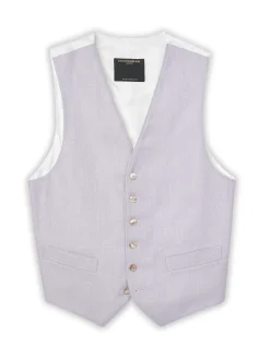 Favourbrook Lilac Randwick Single Breasted 6 Button Piped Waistcoat- Waistcoats | Single Breasted Waistcoats