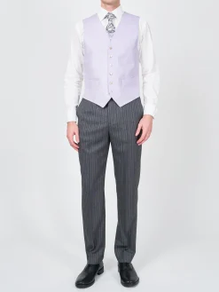 Favourbrook Lilac Randwick Single Breasted 6 Button Piped Waistcoat- Waistcoats | Single Breasted Waistcoats