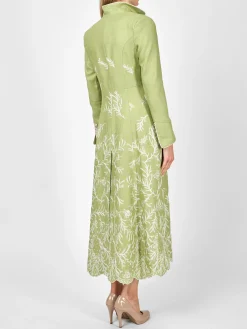 Favourbrook Long Swing Coat Apple Green Rushden Crease Resist Linen-Women Raceday | Mother Of The Bride