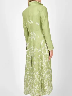 Favourbrook Long Swing Coat Apple Green Rushden Crease Resist Linen-Women Raceday | Mother Of The Bride