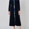 Favourbrook Long Swing Coat Navy Wind Velvet-Women Eveningwear | Eveningwear