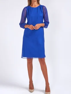 Favourbrook Louisa Dress French Navy Plain Georgette-Women Eveningwear | Eveningwear
