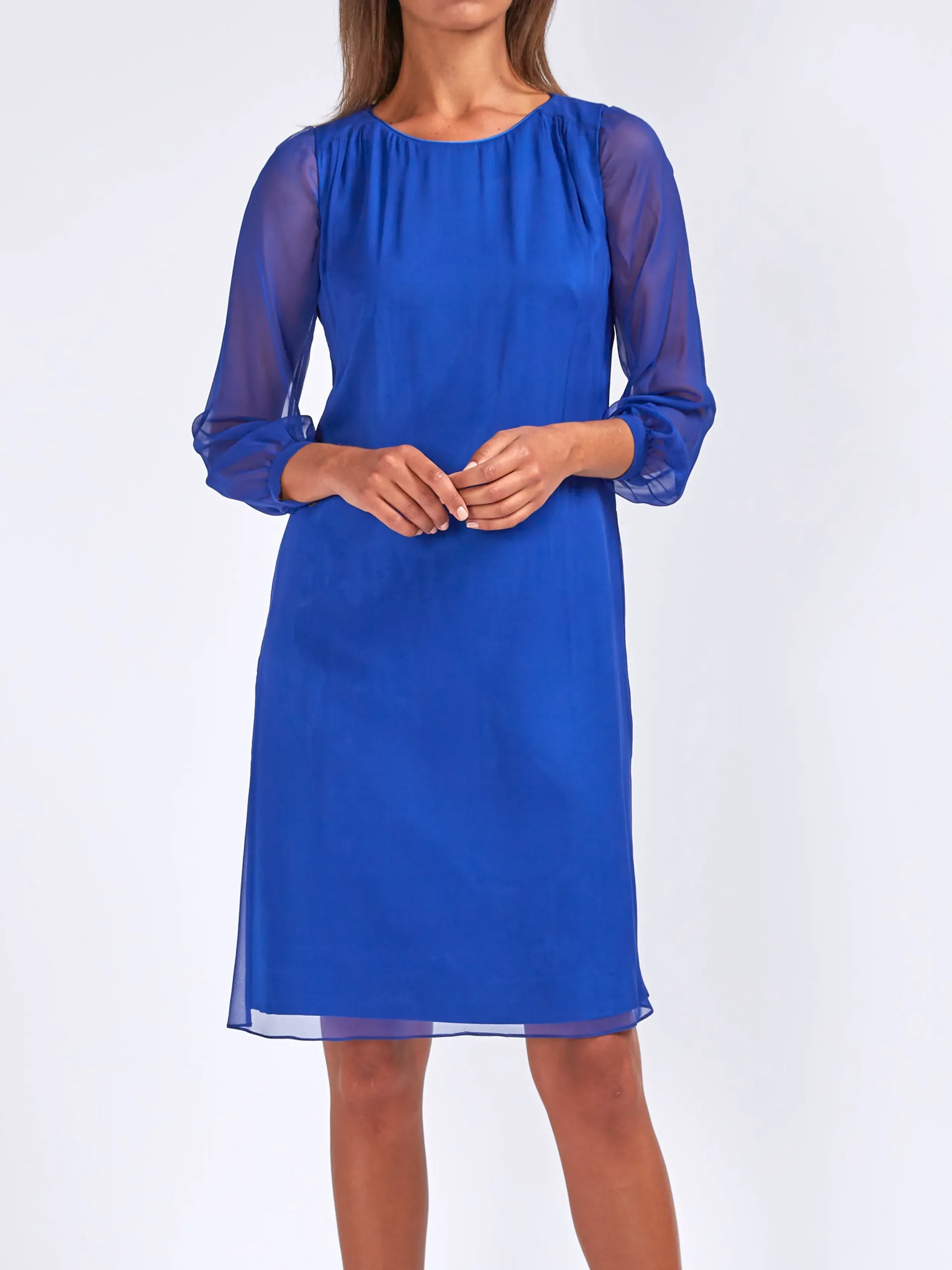Favourbrook Louisa Dress French Navy Plain Georgette-Women Eveningwear | Eveningwear
